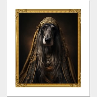 Stately Afghan Hound - Medieval Afghan Royal Prince  (Framed) Posters and Art